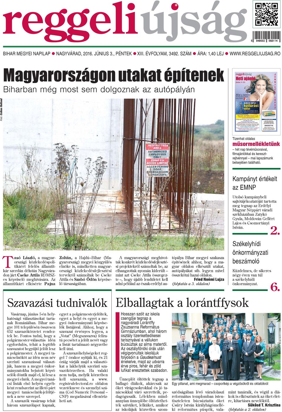 mai lapszámunk belsejében található.