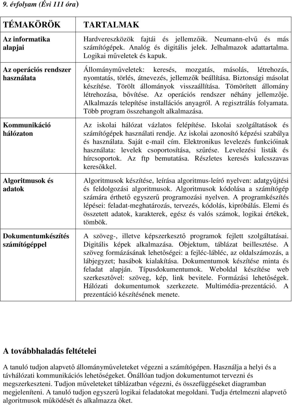 Állománymőveletek: keresés, mozgatás, másolás, létrehozás, nyomtatás, törlés, átnevezés, jellemzık beállítása. Biztonsági másolat készítése. Törölt állományok visszaállítása.