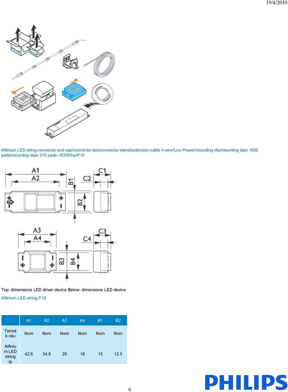 -/6300/hp/P10 Top: dimensions LED driver device Below: dimensions LED device A1 A2 A3