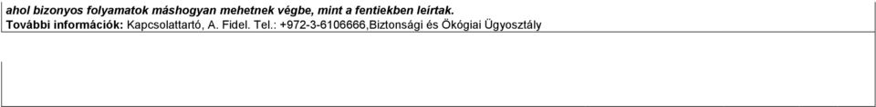 További információk: Kapcsolattartó, A.