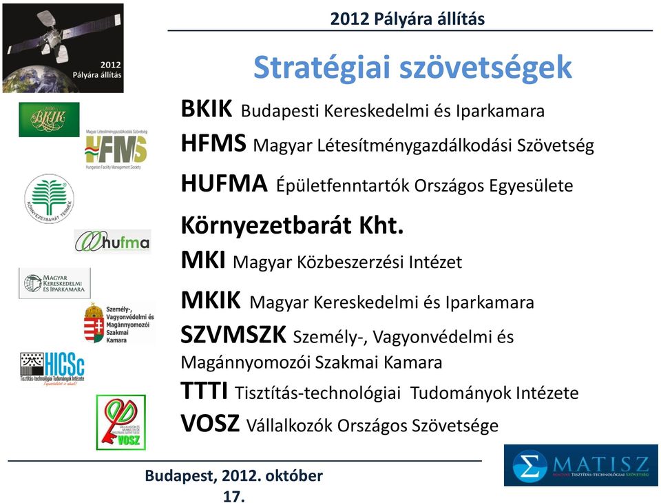 MKI Magyar Közbeszerzési Intézet MKIK Magyar Kereskedelmi és Iparkamara SZVMSZK Személy-, Vagyonvédelmi
