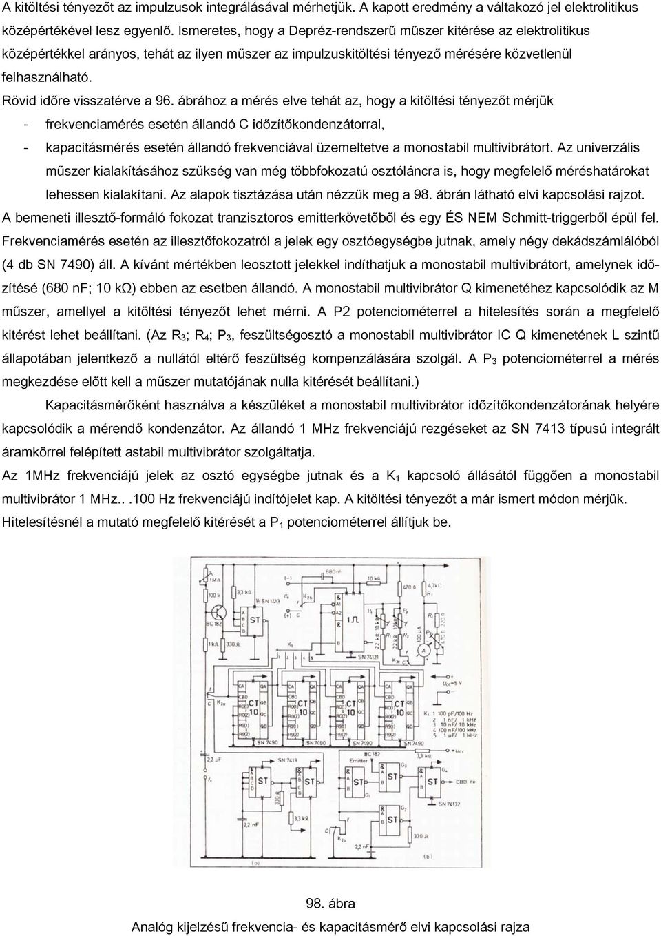 96. ábra Analóg kijelzésű frekvencia- és kapacitásmérő blokkvázlata - PDF  Ingyenes letöltés