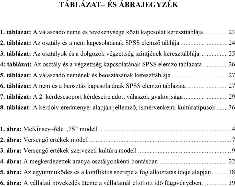 táblázat: A válaszadó nemének és beosztásának kereszttáblája... 27 6. táblázat: A nem és a beosztás kapcsolatának SPSS elemző táblázata... 27 7. táblázat: A 2.