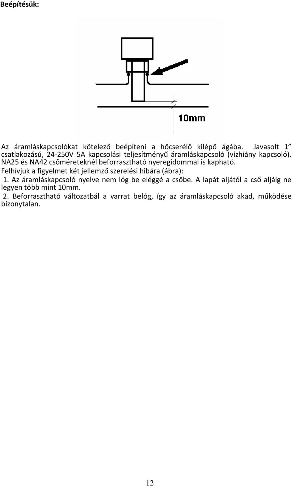 NA25 és NA42 csőméreteknél beforrasztható nyeregidommal is kapható.