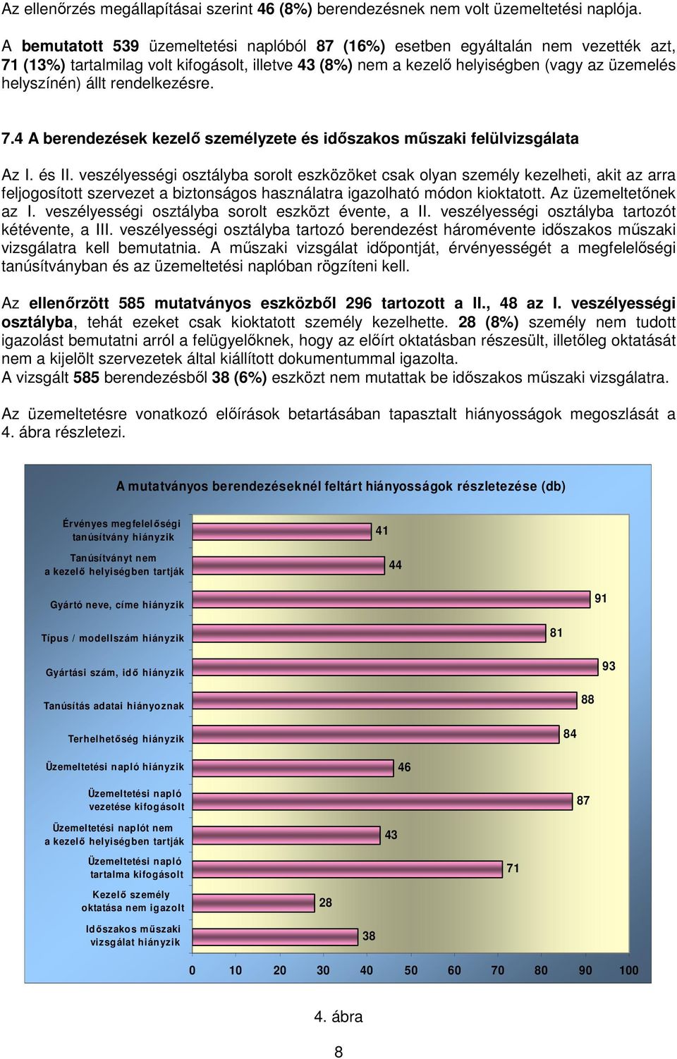 rendelkezésre. 7.4 A berendezések kezelı személyzete és idıszakos mőszaki felülvizsgálata Az I. és II.