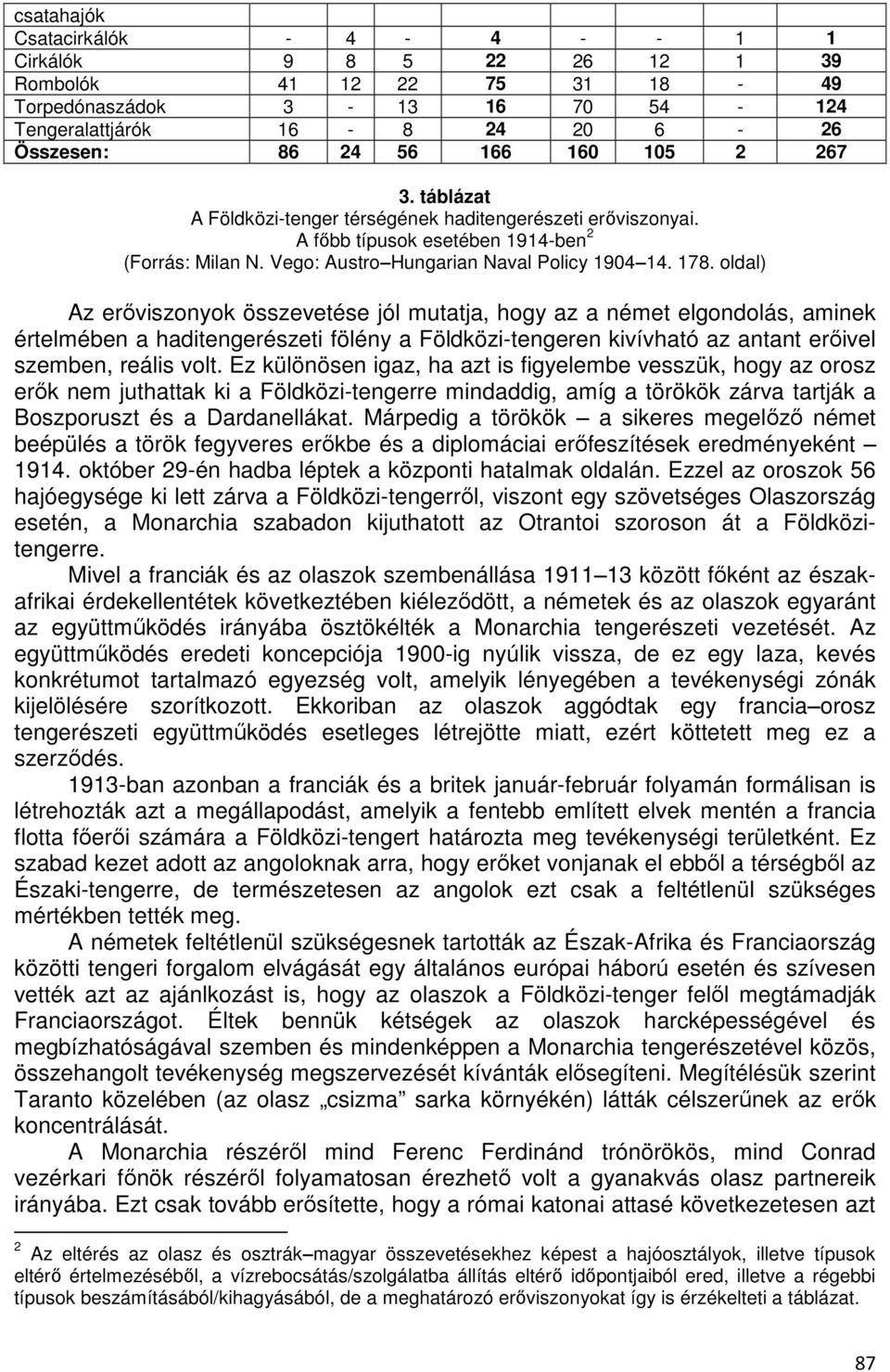 oldal) Az erőviszonyok összevetése jól mutatja, hogy az a német elgondolás, aminek értelmében a haditengerészeti fölény a Földközi-tengeren kivívható az antant erőivel szemben, reális volt.