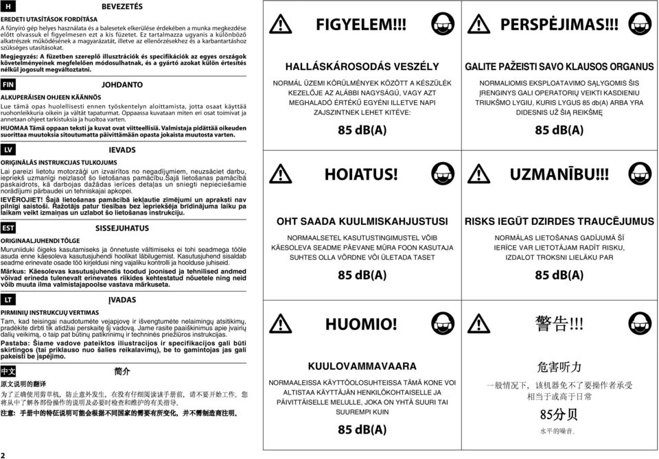 Megjegyzés: A füzetben szereplő illusztrációk és specifikációk az egyes országok követelményeinek megfelelően módosulhatnak, és a gyártó azokat külön értesítés nélkül jogosult megváltoztatni.