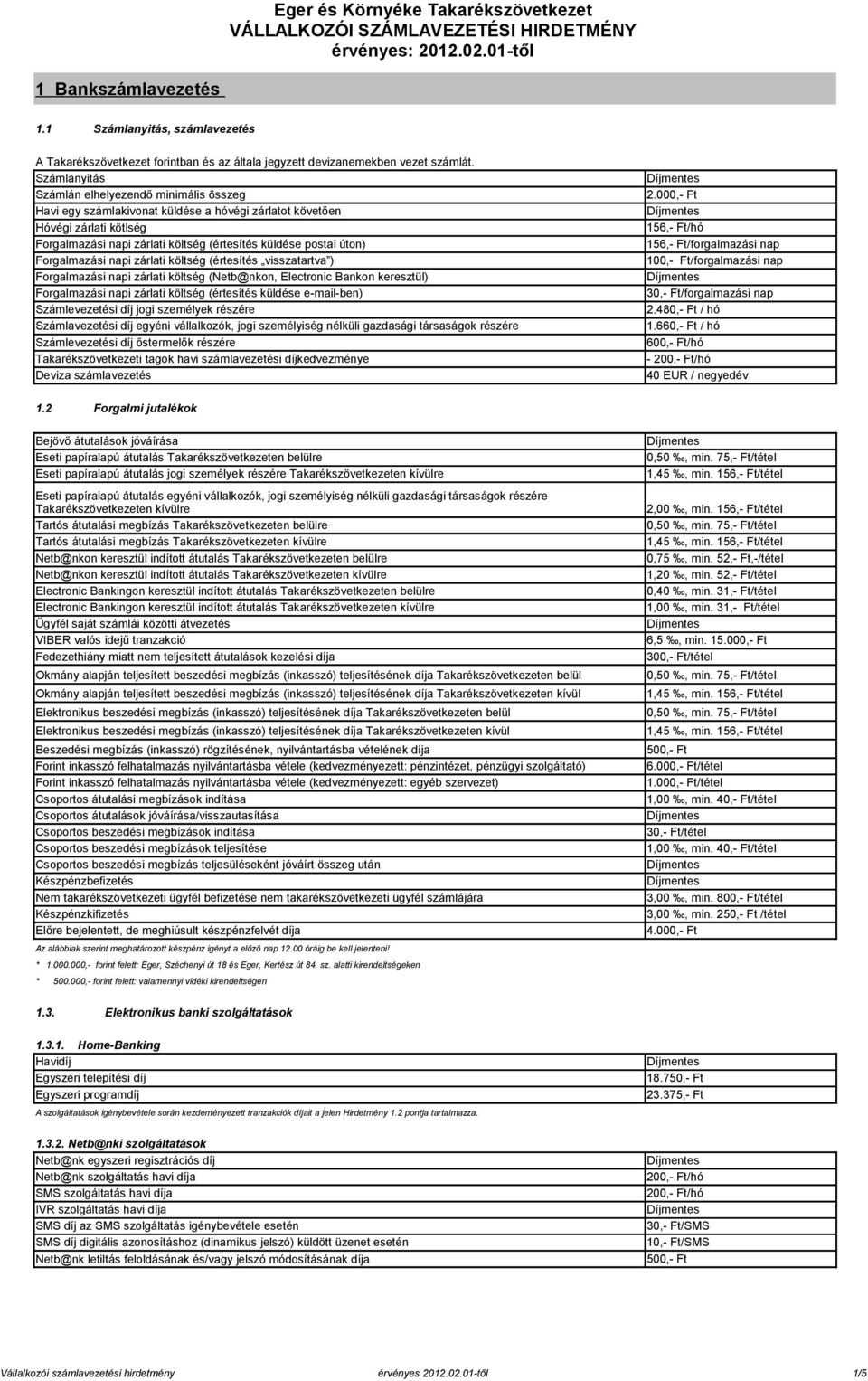 Forgalmazási napi zárlati költség (értesítés visszatartva ) Forgalmazási napi zárlati költség (Netb@nkon, Electronic Bankon keresztül) Forgalmazási napi zárlati költség (értesítés küldése e-mail-ben)