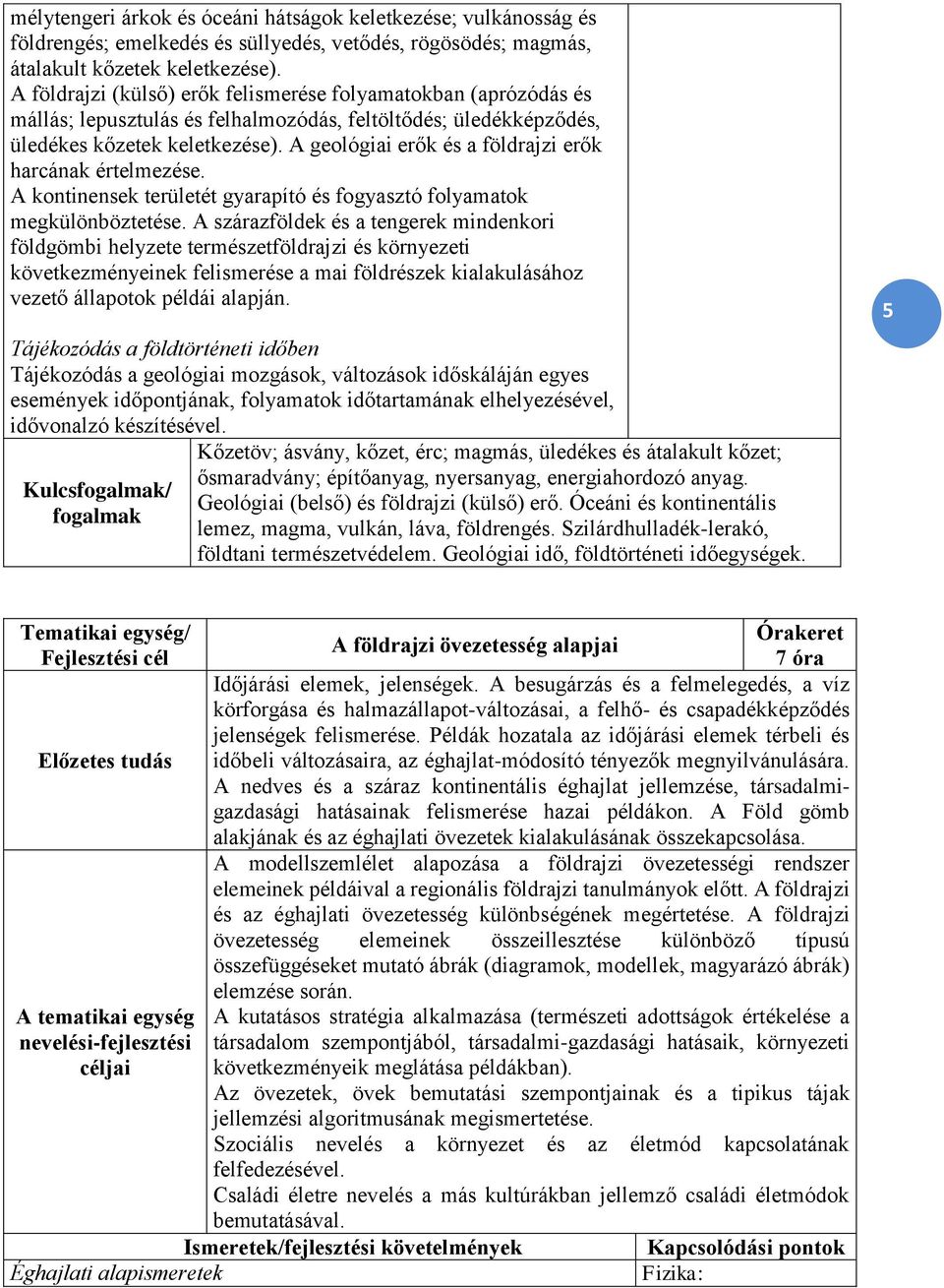 A geológiai erők és a földrajzi erők harcának értelmezése. A kontinensek területét gyarapító és fogyasztó folyamatok megkülönböztetése.