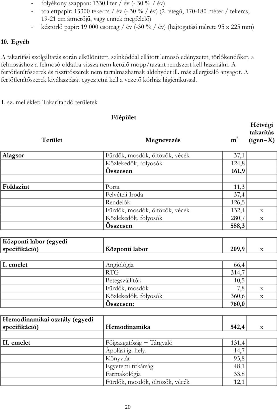 Egyéb A takarítási szolgáltatás során elkülönített, színkóddal ellátott lemosó edényzetet, törlőkendőket, a felmosáshoz a felmosó oldatba vissza nem kerülő mopp/razant rendszert kell használni.