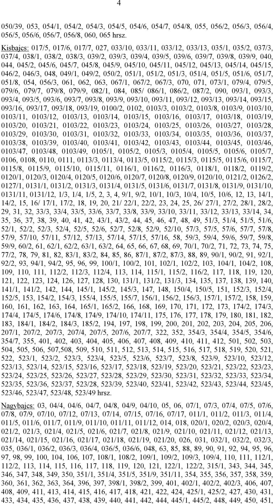 046/2, 046/3, 048, 049/1, 049/2, 050/2, 051/1, 051/2, 051/3, 051/4, 051/5, 051/6, 051/7, 051/8, 054, 056/3, 061, 062, 063, 067/1, 067/2, 067/3, 070, 071, 073/1, 079/4, 079/5, 079/6, 079/7, 079/8,