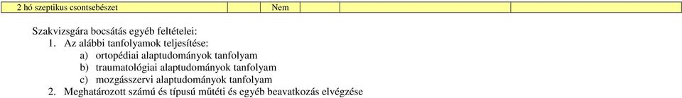 b) traumatológiai alaptudományok tanfolyam c) mozgásszervi alaptudományok