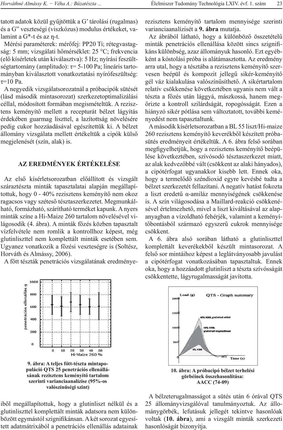 Mérési paraméterek: mérőfej: PP20 Ti; rétegvastagság: 5 mm; vizsgálati hőmérséklet: 25 C; frekvencia (elő kísérletek után kiválasztva): 5 Hz; nyírási feszültségtartomány (amplitudo): τ= 5-100 Pa;
