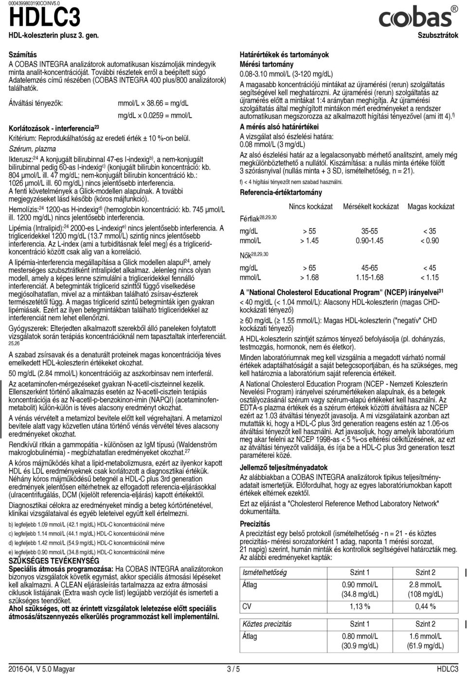 0259 = Korlátozások - interferencia 23 Kritérium: Reprodukálhatóság az eredeti érték ± 10 %-on belül.