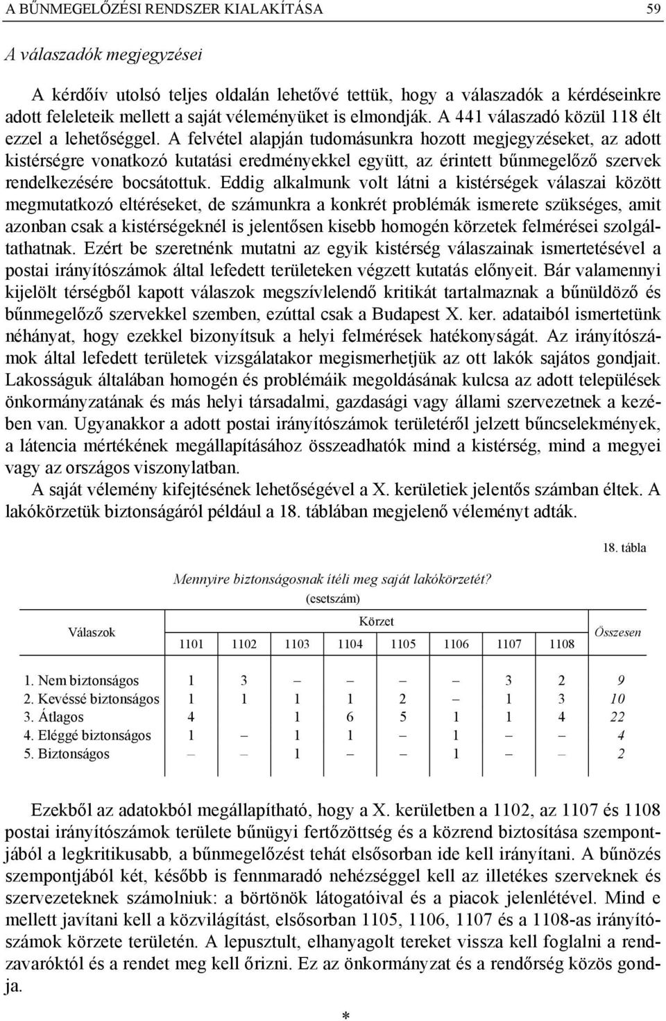 A felvétel alapján tudomásunkra hozott megjegyzéseket, az adott kistérségre vonatkozó kutatási eredményekkel együtt, az érintett bűnmegelőző szervek rendelkezésére bocsátottuk.
