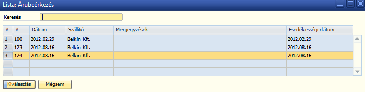 5.2 SZÁLLÍTÓI VISSZÁRU 95. ábra: B > Árubeérkezés/Pénzügy regiszter/naplókönyvelés 96.