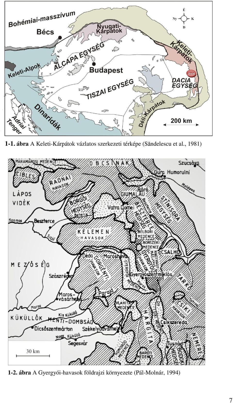 szerkezeti térképe (Săndelescu et al.