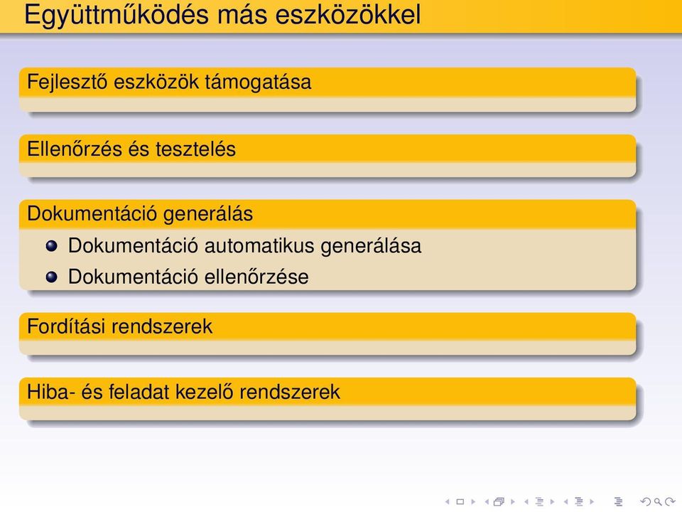 generálás Dokumentáció automatikus generálása