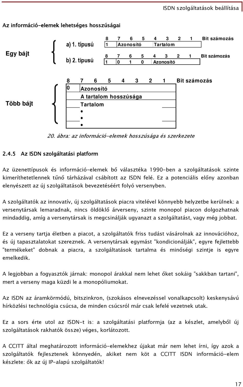 ábra: az információ-elemek hosszúsága és szerkezete 2.4.