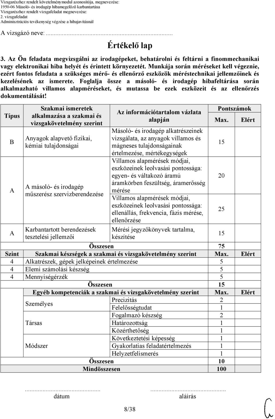 Foglalja össze a másoló- és irodagép hibafeltárása során alkalmazható villamos alapméréseket, és mutassa be ezek eszközeit és az ellenőrzés dokumentálását!