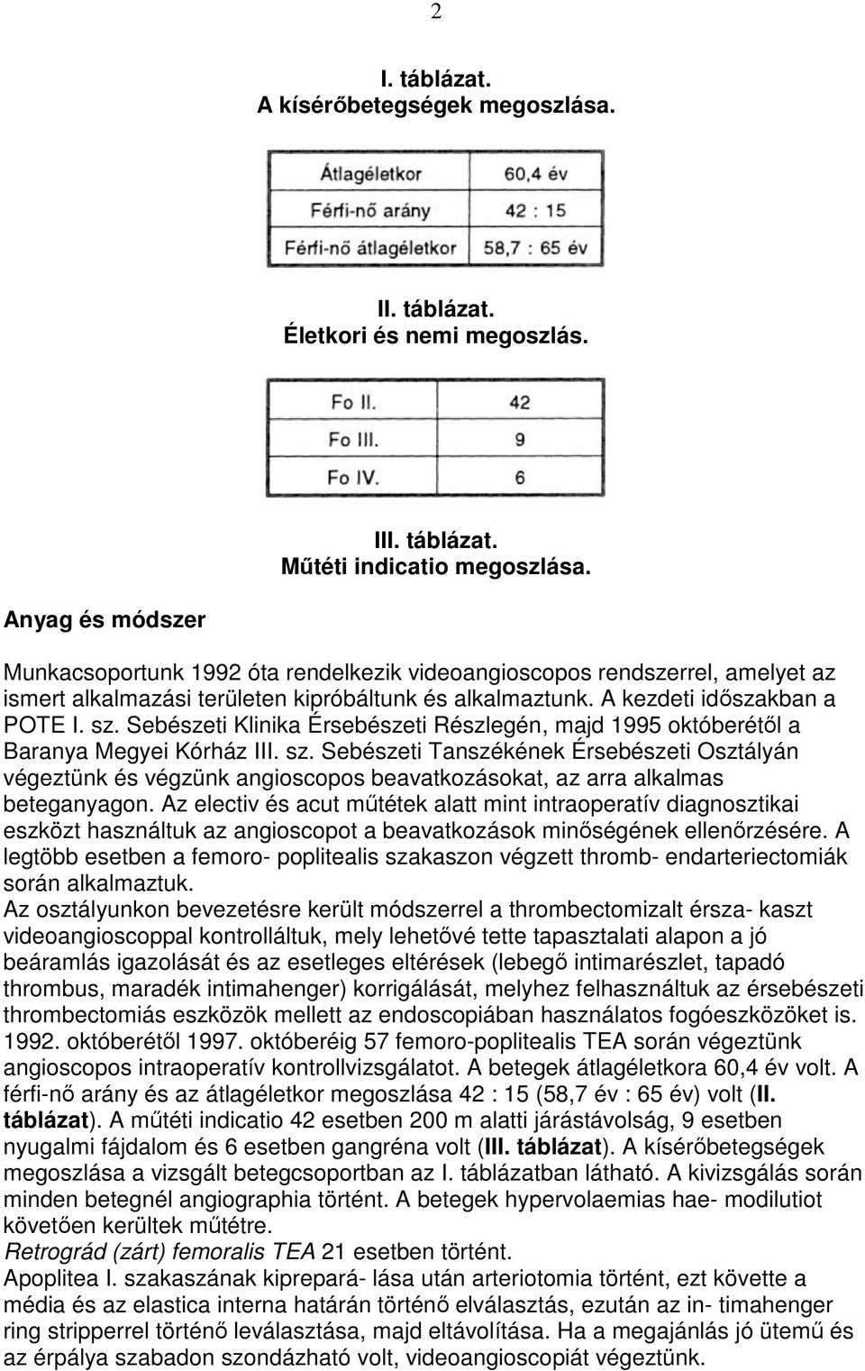 Sebészeti Klinika Érsebészeti Részlegén, majd 1995 októberétıl a Baranya Megyei Kórház III. sz.