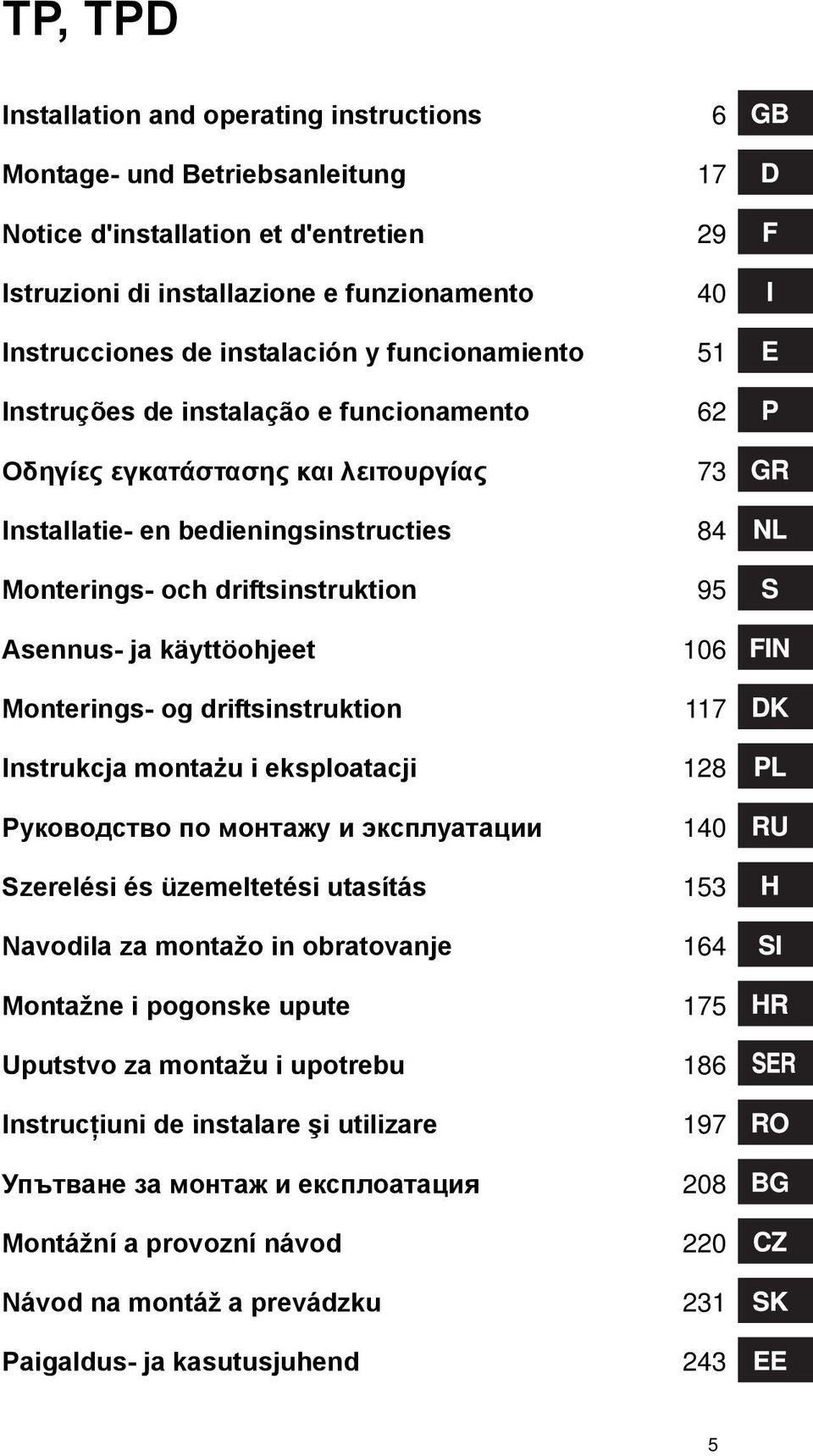 käyttöohjeet 106 Monterings- og driftsinstruktion 117 Instrukcja montażu i eksploatacji 128 Руководство по монтажу и эксплуатации 140 Szerelési és üzemeltetési utasítás 153 Navodila za montažo in