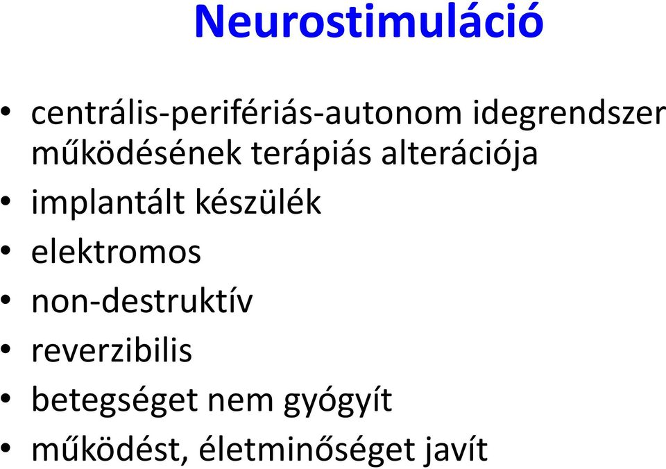 implantált készülék elektromos non-destruktív