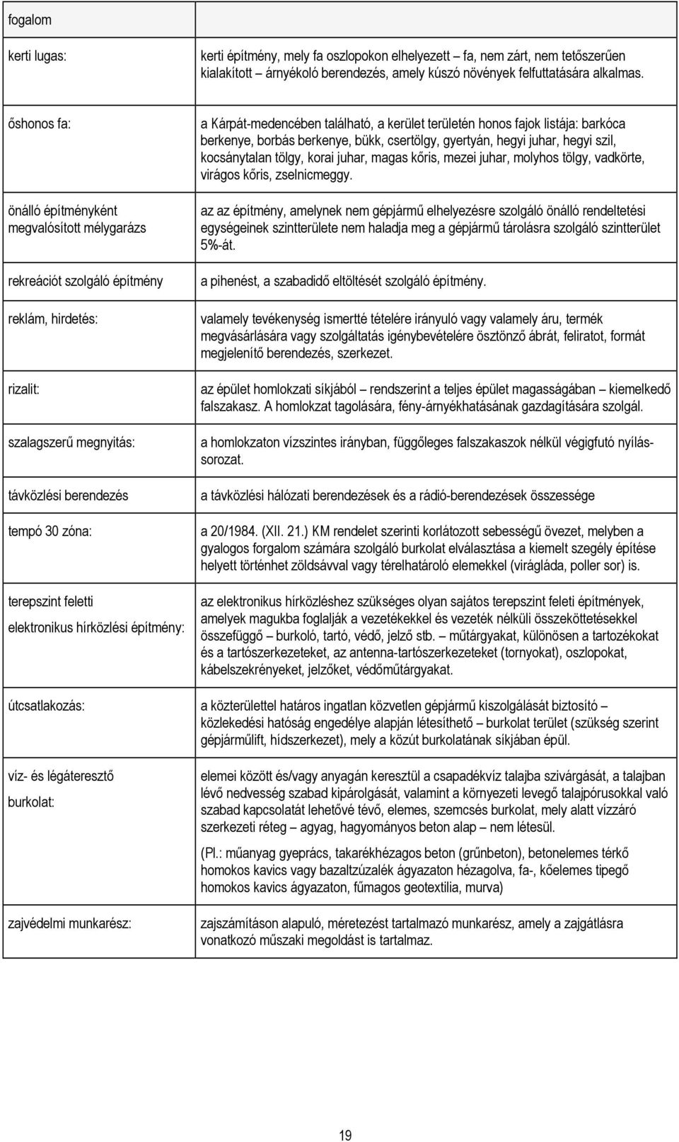 elektronikus hírközlési építmény: a Kárpát-medencében található, a kerület területén honos fajok listája: barkóca berkenye, borbás berkenye, bükk, csertölgy, gyertyán, hegyi juhar, hegyi szil,