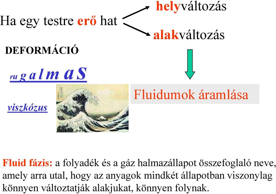 halmazállapot összefoglaló neve, amely arra utal, hogy az anyagok