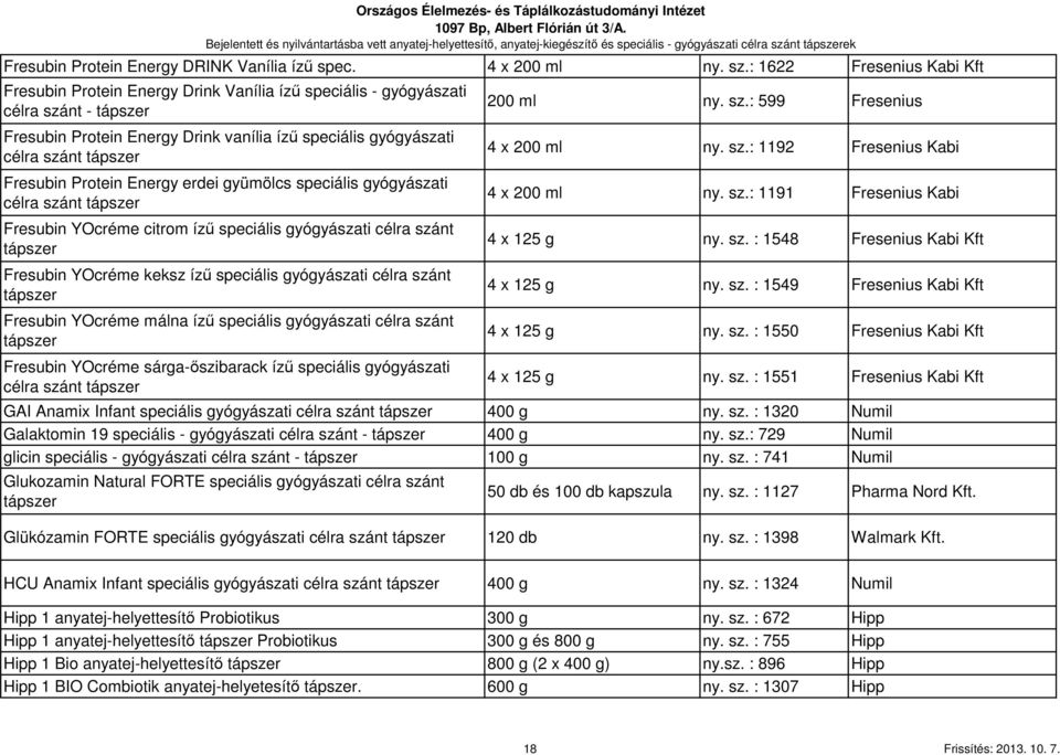 : 1622 Fresenius Kabi Kft Fresubin Protein Energy Drink Vanília ízű speciális - gyógyászati célra szánt - Fresubin Protein Energy Drink vanília ízű speciális gyógyászati célra szánt Fresubin Protein