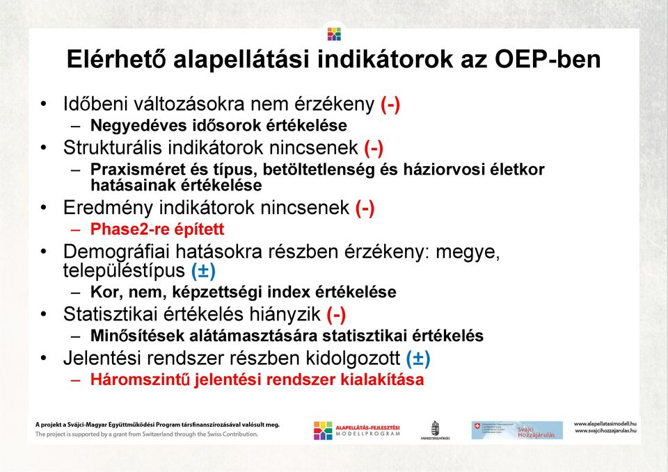 épített Demográfiai hatásokra részben érzékeny: megye, településtípus (±) Kor, nem, képzettségi index értékelése Statisztikai értékelés