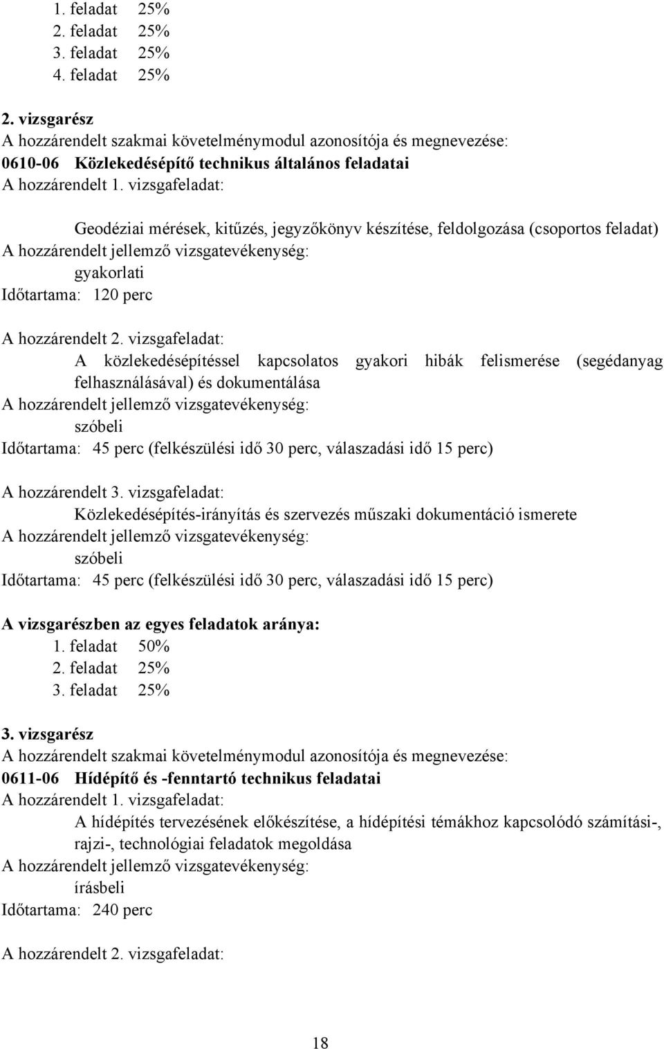 vizsgafeladat: A közlekedésépítéssel kapcsolatos gyakori hibák felismerése (segédanyag felhasználásával) és dokumentálása A hozzárendelt 3.