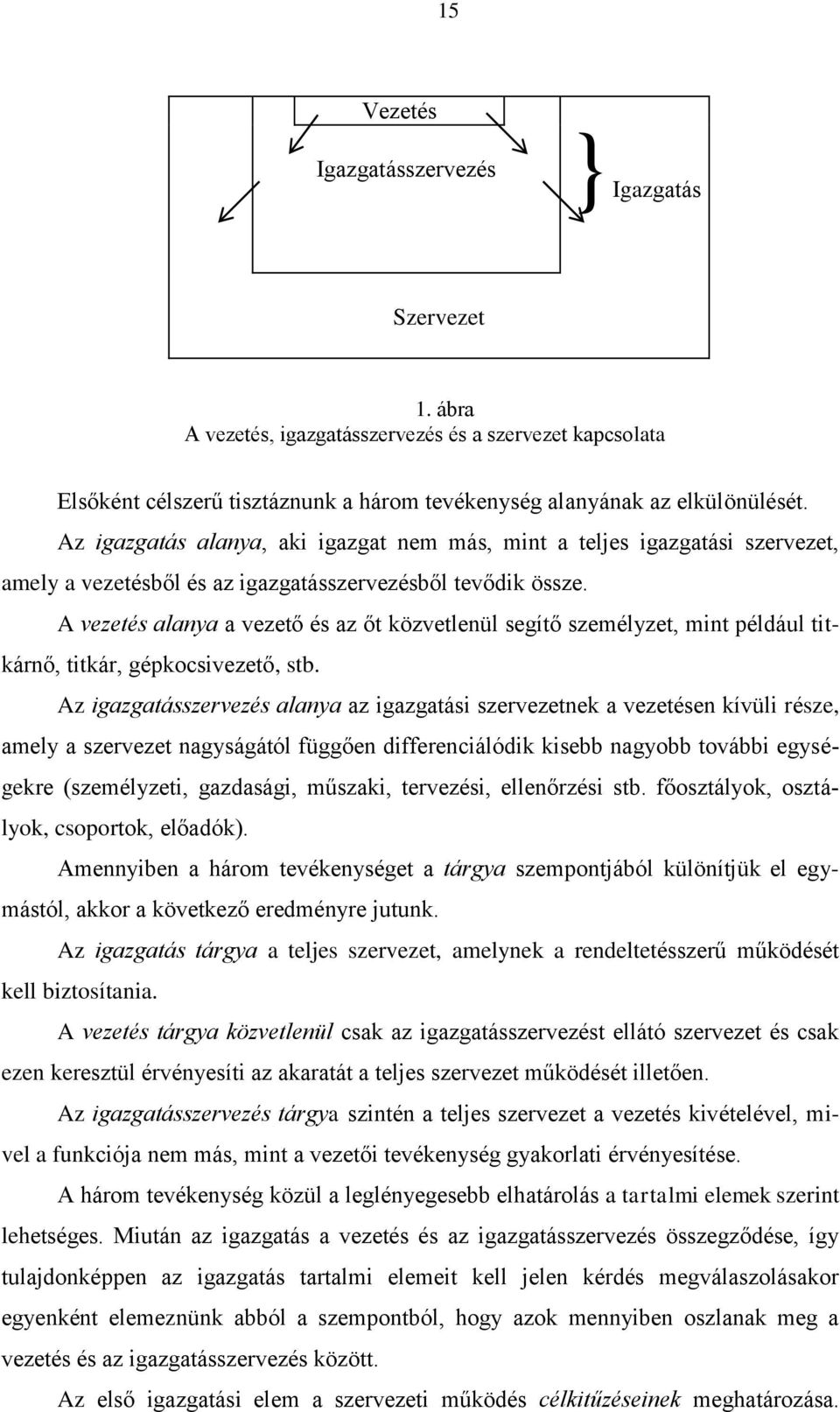 A vezetés alanya a vezető és az őt közvetlenül segítő személyzet, mint például titkárnő, titkár, gépkocsivezető, stb.