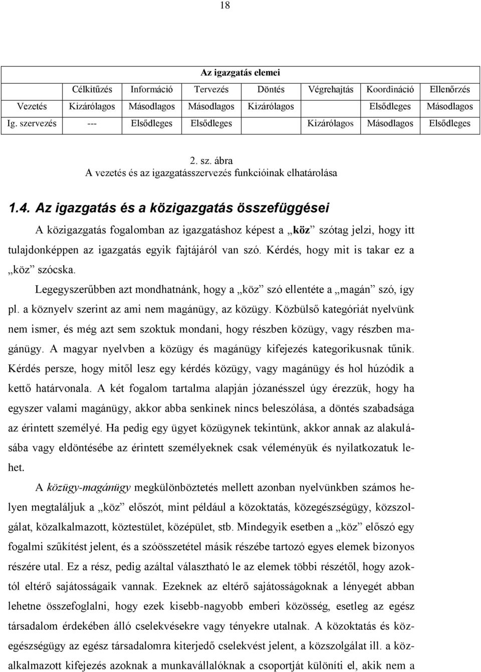 Az igazgatás és a közigazgatás összefüggései A közigazgatás fogalomban az igazgatáshoz képest a köz szótag jelzi, hogy itt tulajdonképpen az igazgatás egyik fajtájáról van szó.