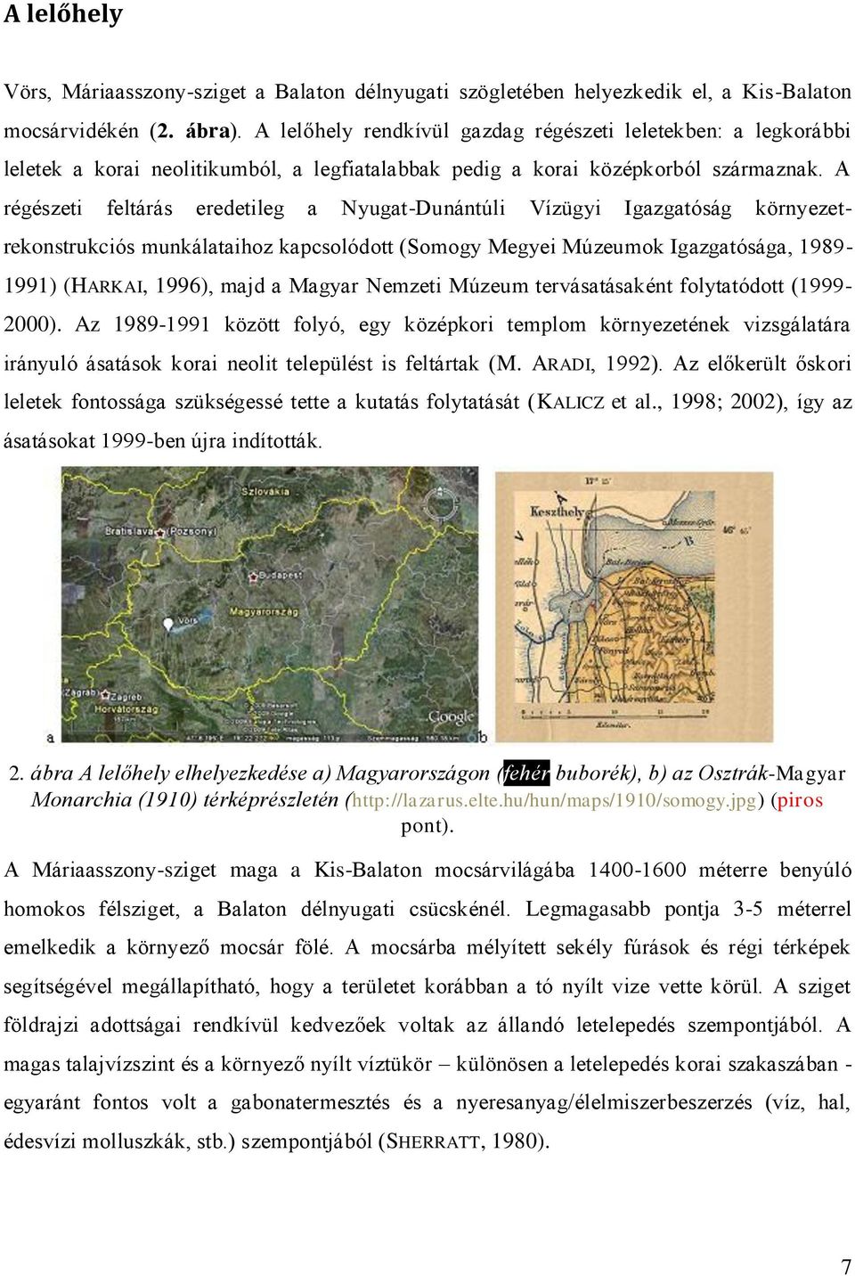 A régészeti feltárás eredetileg a Nyugat-Dunántúli Vízügyi Igazgatóság környezetrekonstrukciós munkálataihoz kapcsolódott (Somogy Megyei Múzeumok Igazgatósága, 1989-1991) (HARKAI, 1996), majd a