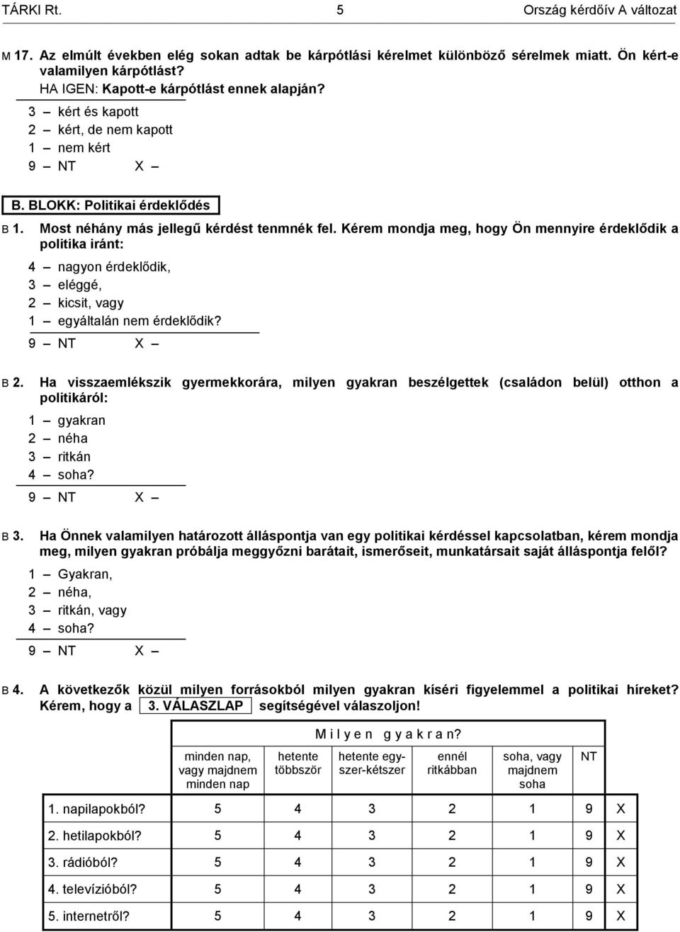 Kérem mondja meg, hogy Ön mennyire érdeklődik a politika iránt: 4 nagyon érdeklődik, 3 eléggé, 2 kicsit, vagy 1 egyáltalán nem érdeklődik?
