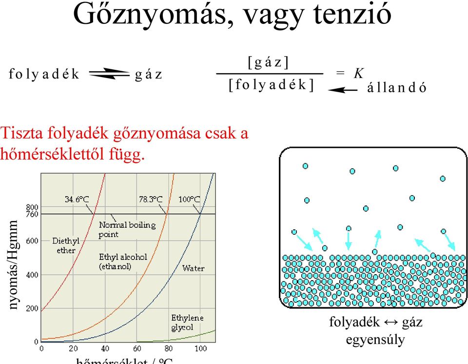 folyadék gőznyomása csak a