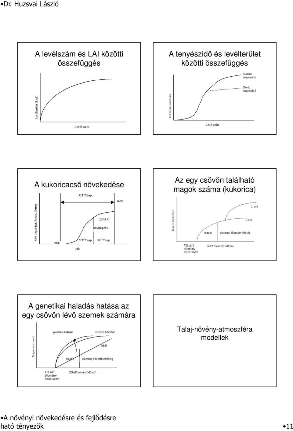 található magok száma (kukorica) A genetikai haladás hatása az egy