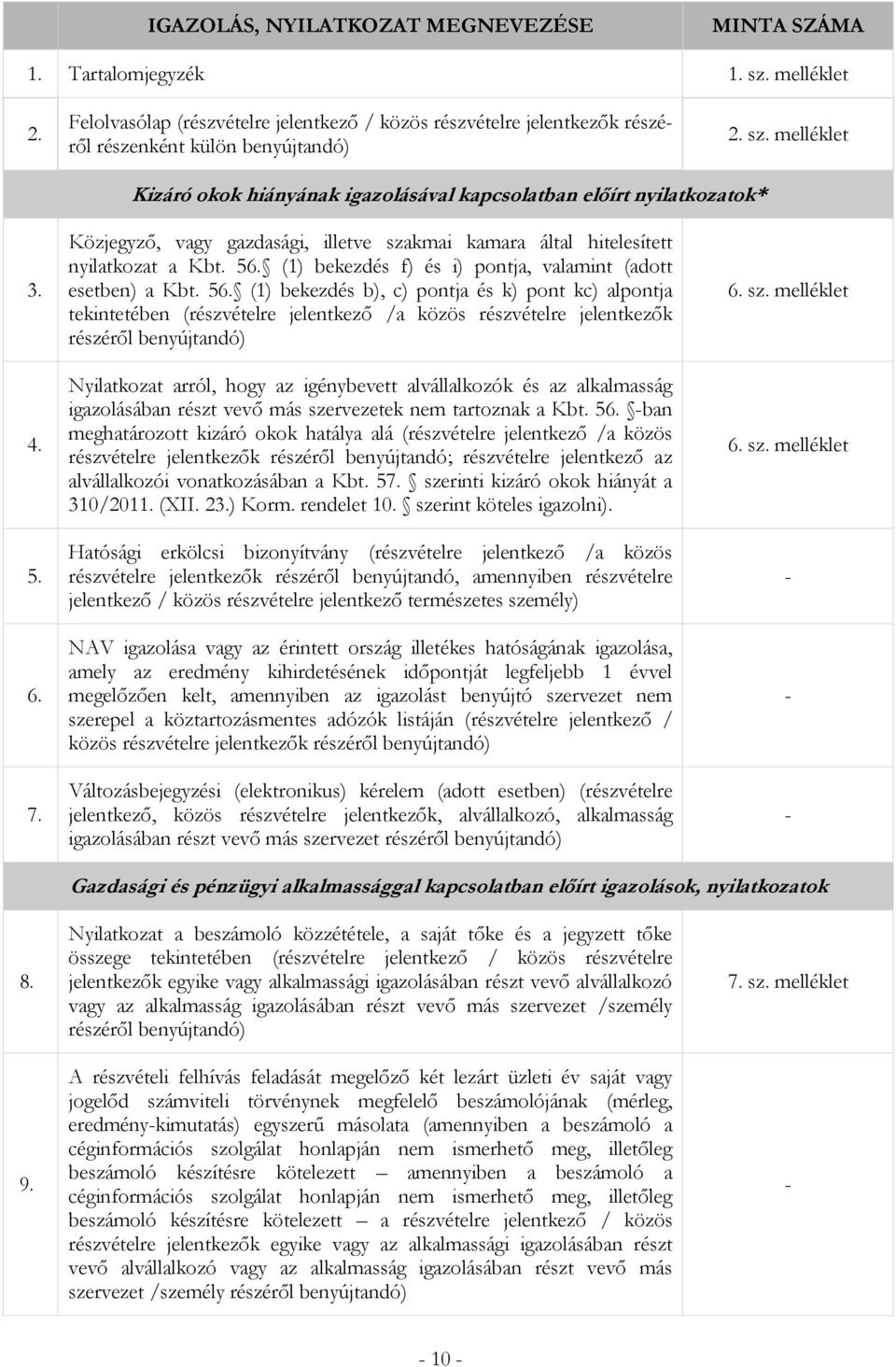 (1) bekezdés f) és i) pontja, valamint (adott esetben) a Kbt. 56.