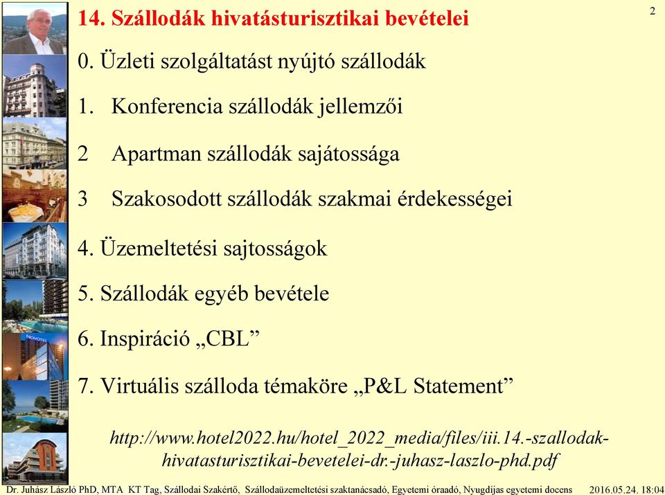 Szállodák egyéb bevétele 6. Inspiráció CBL 7. Virtuális szálloda témaköre P&L Statement http://www.hotel2022.hu/hotel_2022_media/files/iii.14.