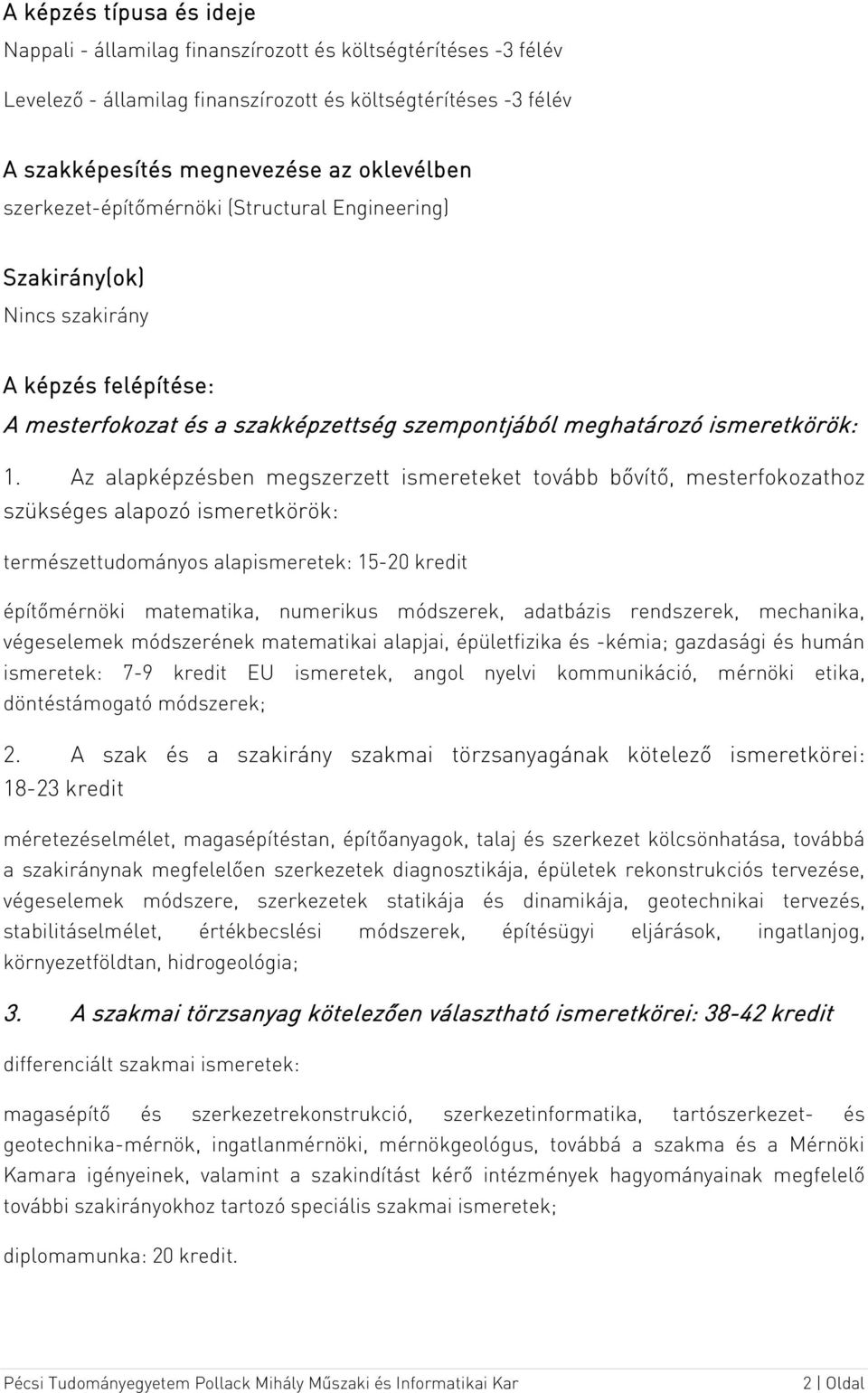 Szerkezet-építőmérnök mesterszak (MSc) - PDF Ingyenes letöltés