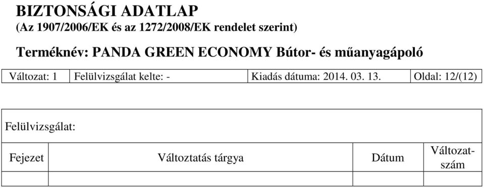 Oldal: 12/(12) Felülvizsgálat: