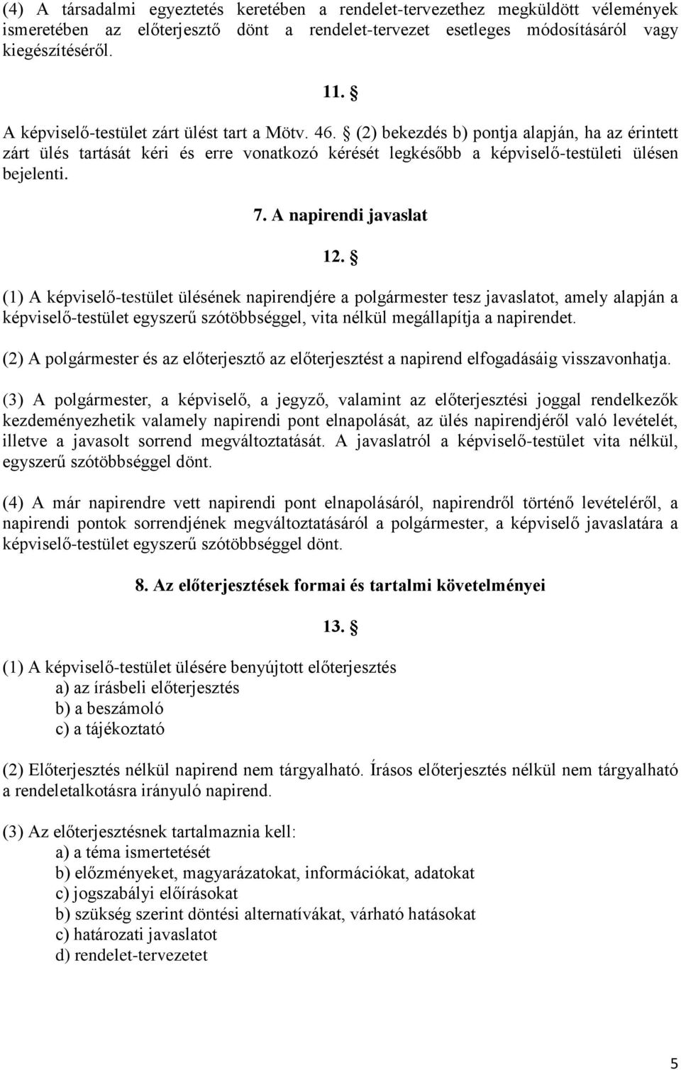 A napirendi javaslat 12.