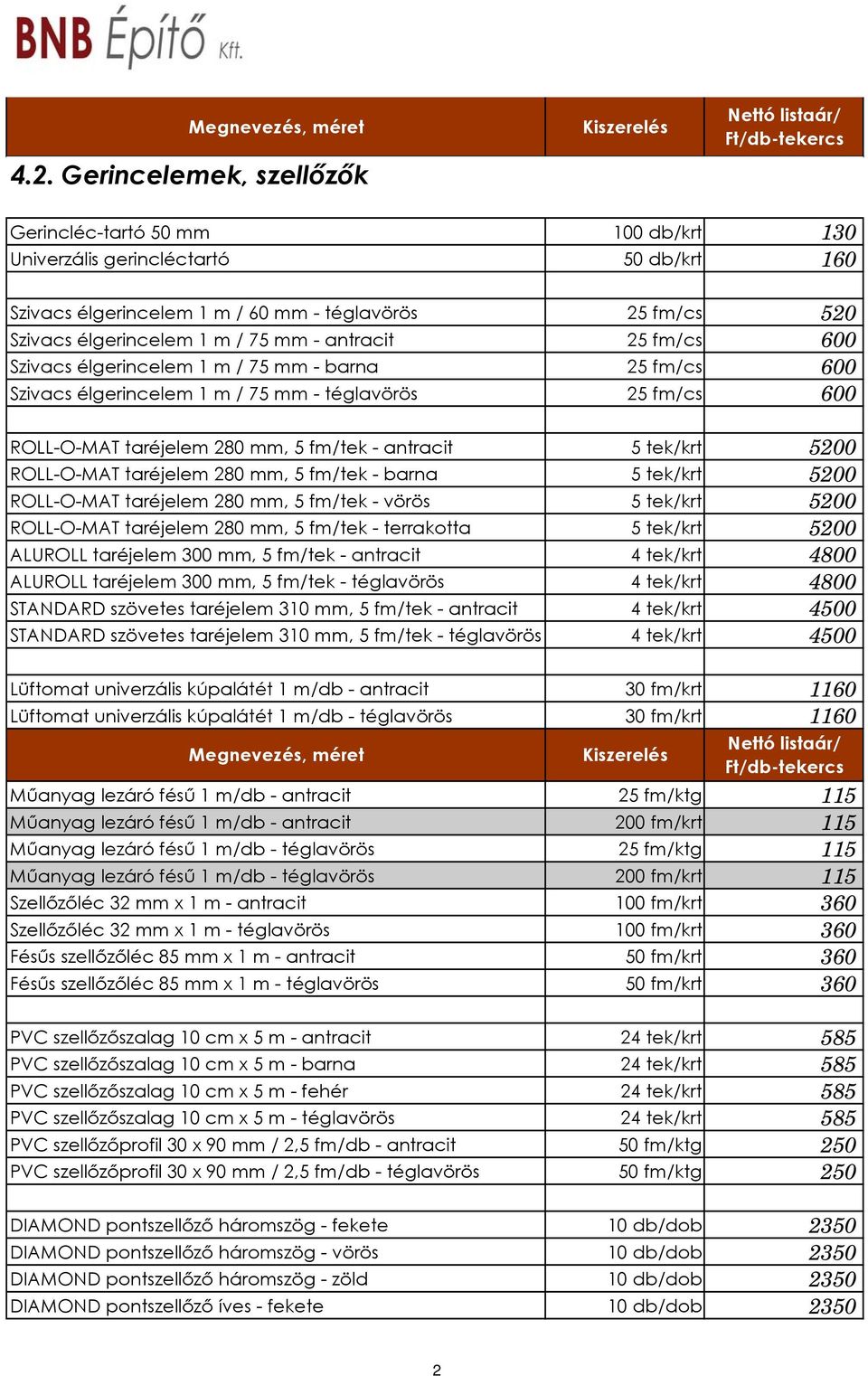 5200 ROLL-O-MAT taréjelem 280 mm, 5 fm/tek - barna 5 tek/krt 5200 ROLL-O-MAT taréjelem 280 mm, 5 fm/tek - vörös 5 tek/krt 5200 ROLL-O-MAT taréjelem 280 mm, 5 fm/tek - terrakotta 5 tek/krt 5200