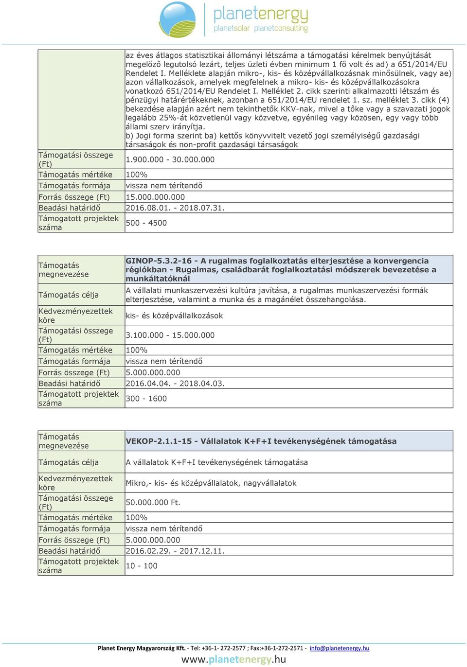 cikk szerinti alkalmazotti létszám és pénzügyi határértékeknek, azonban a 651/2014/EU rendelet 1. sz. melléklet 3.