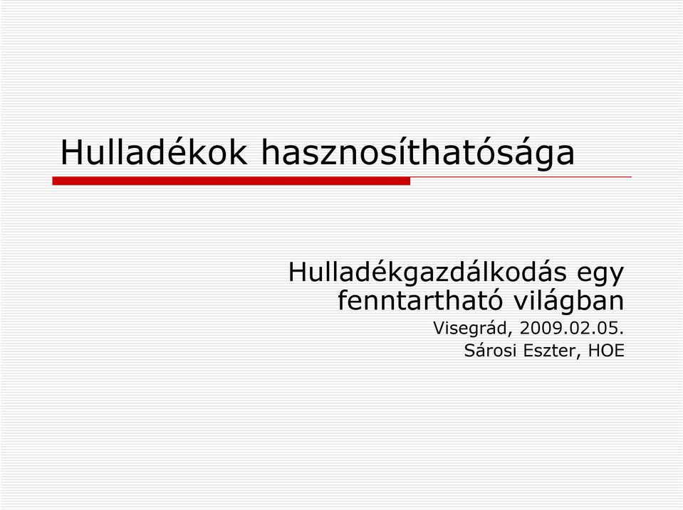 fenntartható világban