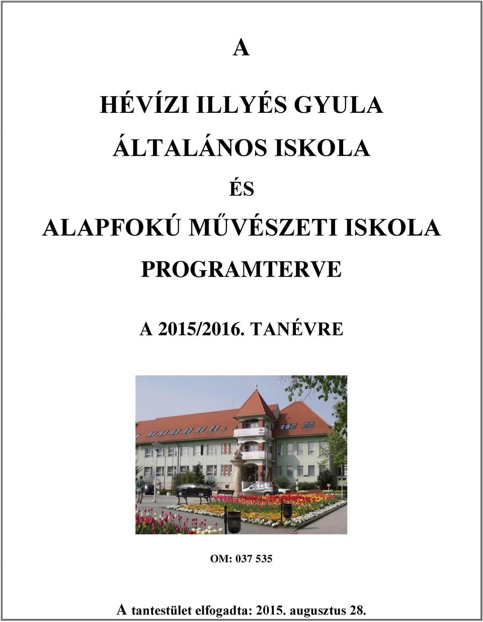 PROGRAMTERVE A 2015/2016.