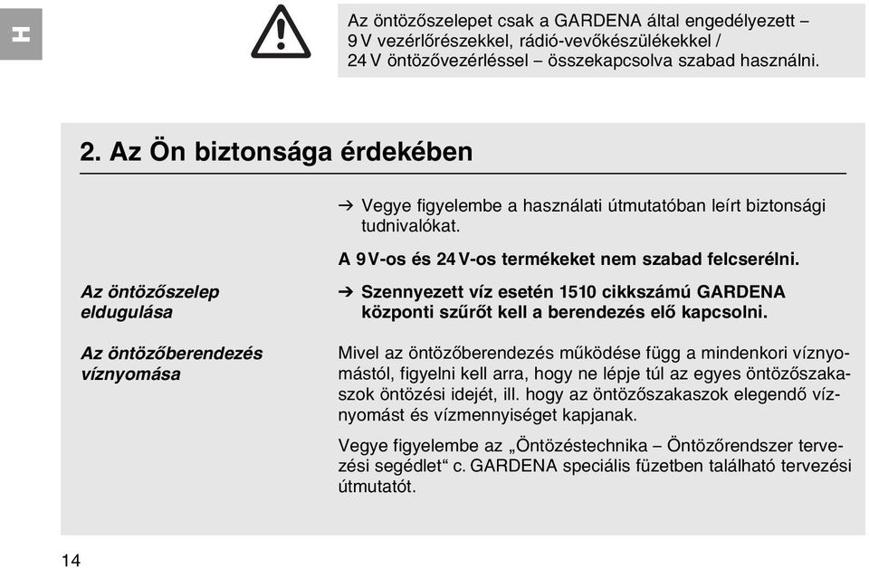 A 9V-os йs 24V-os termйkeket nem szabad felcserйlni.