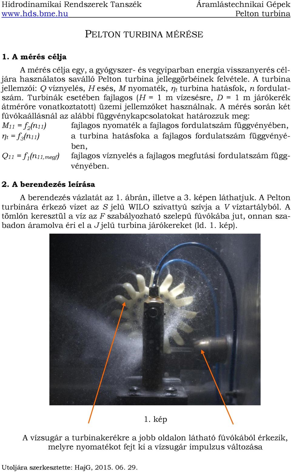 PELTON TURBINA MÉRÉSE - PDF Ingyenes letöltés