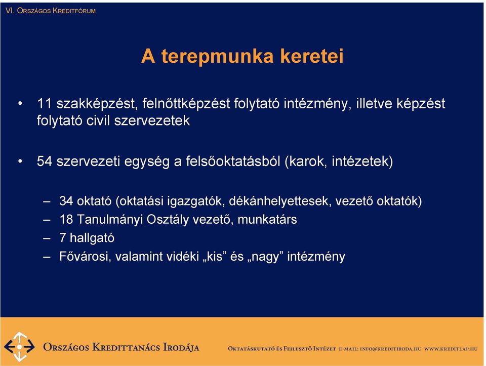 intézetek) 34 oktató (oktatási igazgatók, dékánhelyettesek, vezető oktatók) 18